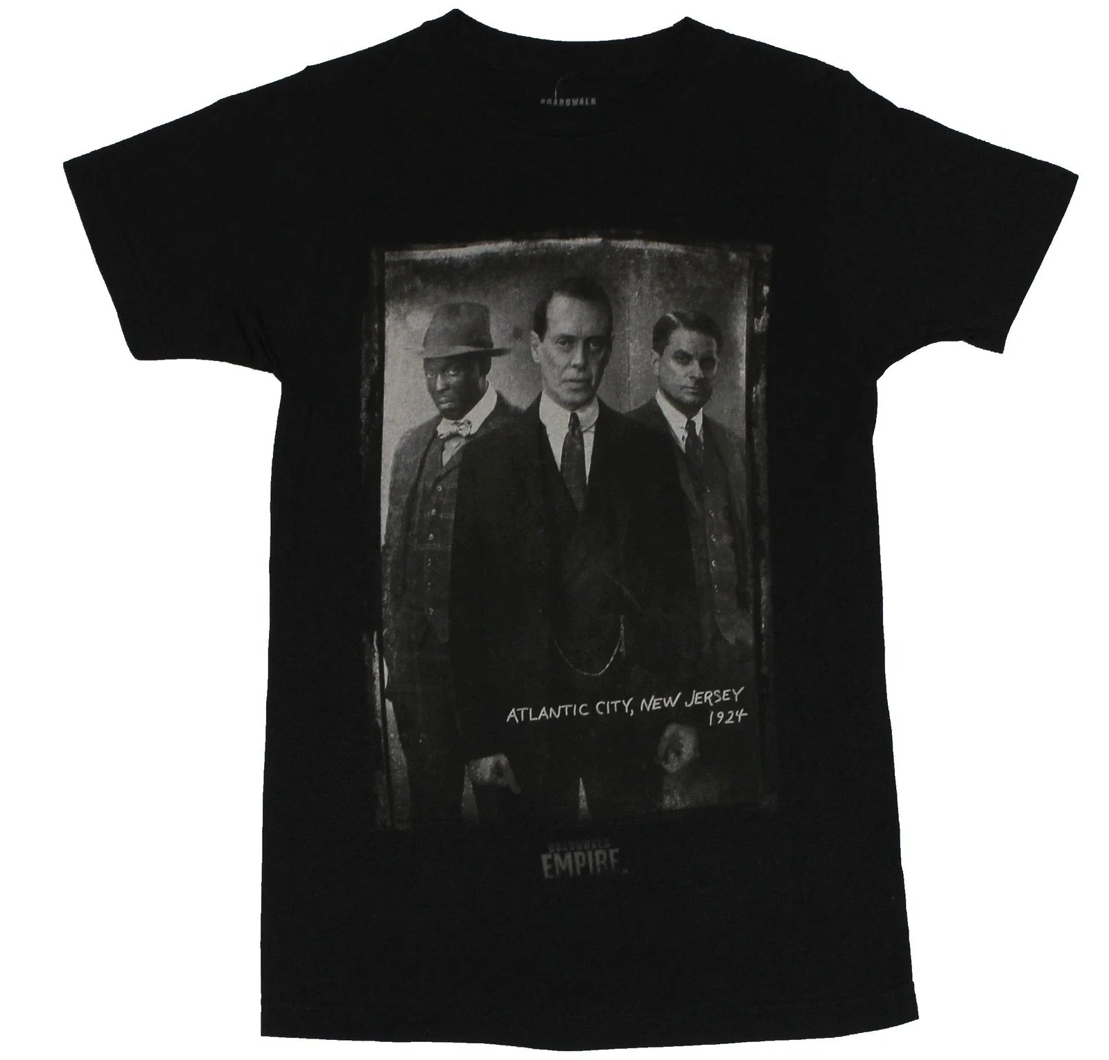Boardwalk Empire Adult New T-Shirt - Distressed Nucky Trio Atlantic City Photo