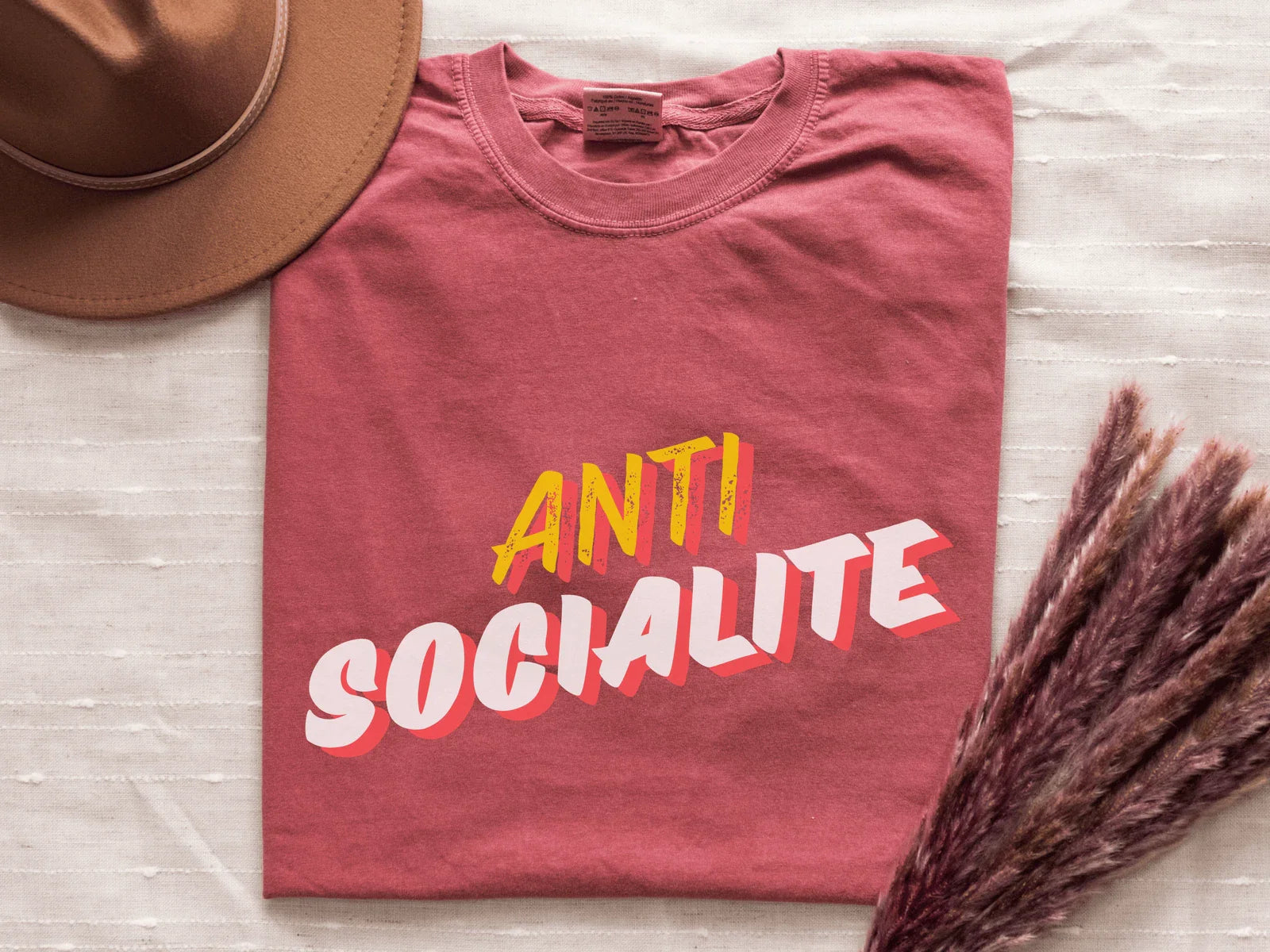 Antisocialite Graphic T-shirt, Funny Quote Gift for Birthday, Sarcastic Shirt