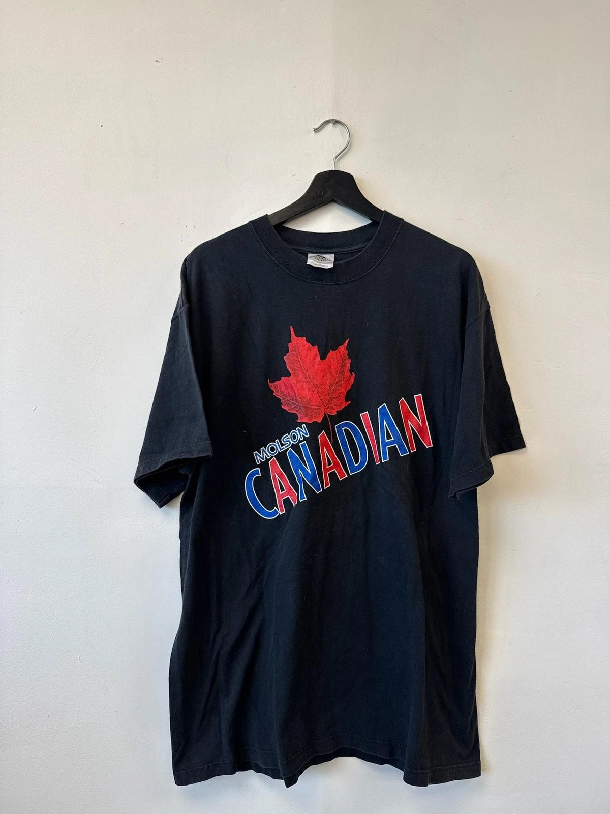Vintage Molson Canadian Shirt Mens XL Black Beer Graphic Promo Tee Y2K