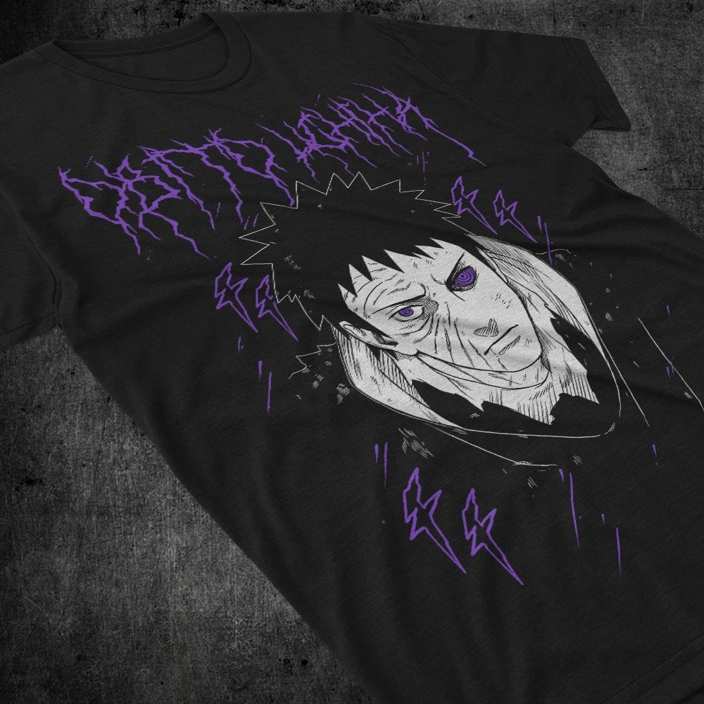Obito Uchiha T-Shirt Tobi Akatsuki Naruto Japanese Anime Black Shirt All Size
