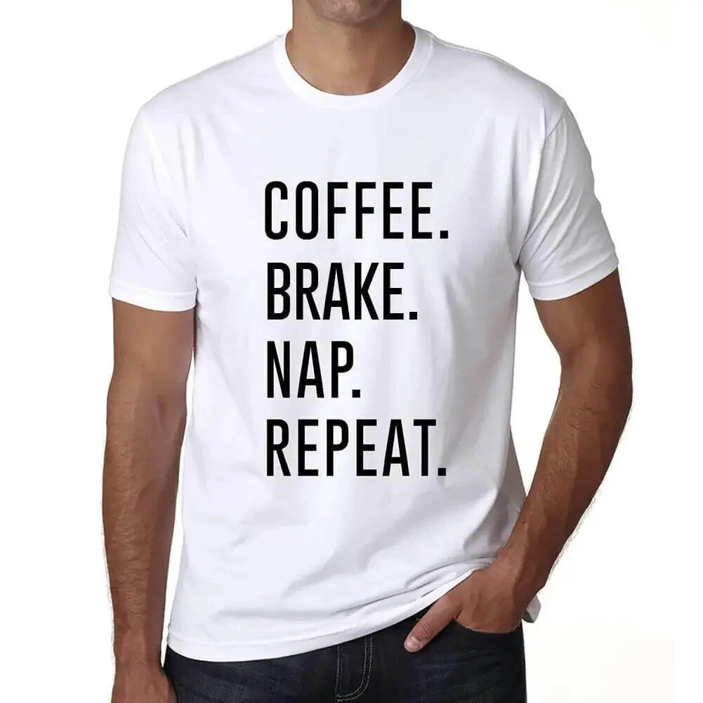 ULTRABASIC men's t-shirt coffee brake nap repetition coffee brake nap repeat
