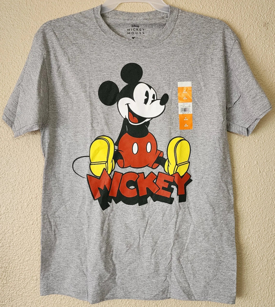 Disney Mickey Mouse Men's Grey Graphic Print Tee T-Shirt Size M 38-40 BRAND NEW