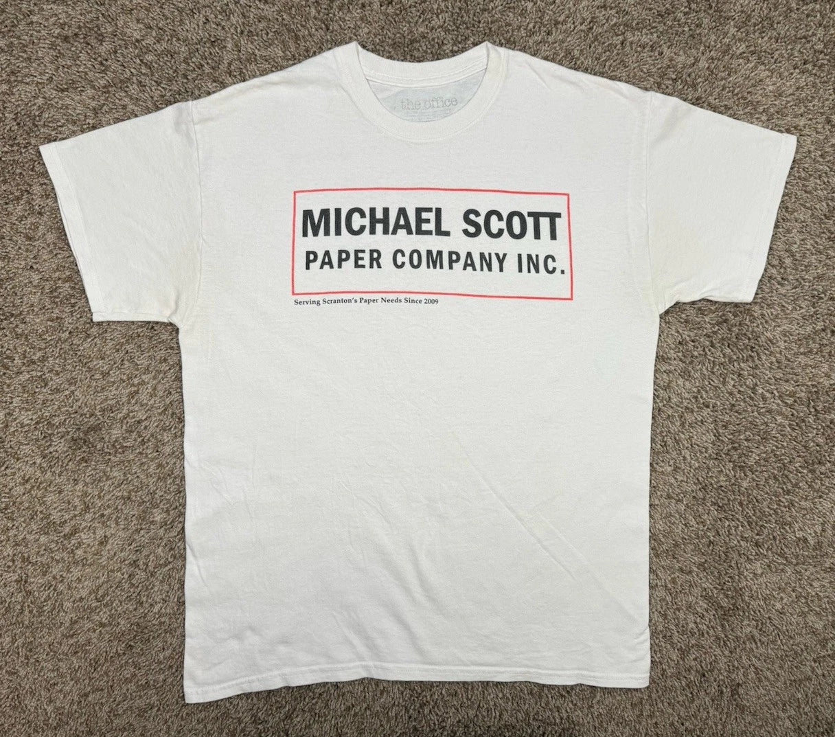 The Office T-Shirt Adult Large Michael Scott Paper Company Logo Comedy Promo