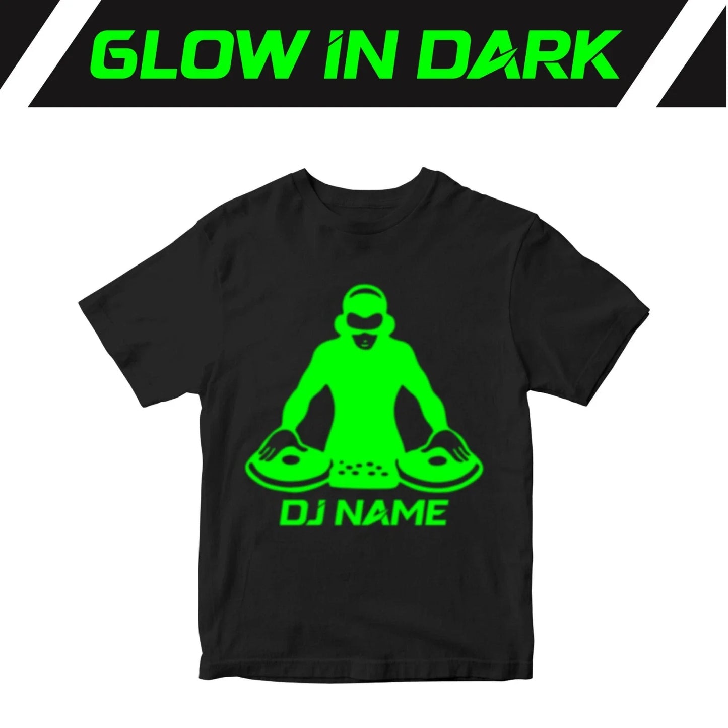 Personalised DJ Name T-shirt Glow in The Dark Halloween Party Friends Gifts