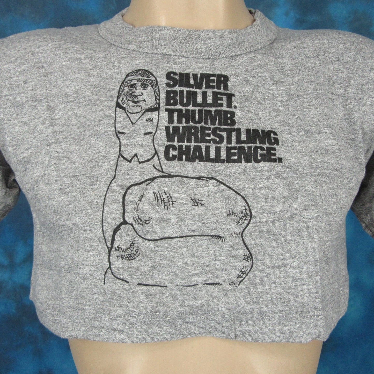 vtg 80s COORS SILVER BULLET THUMB WRESTLING BELLY T-Shirt S single stitch beer