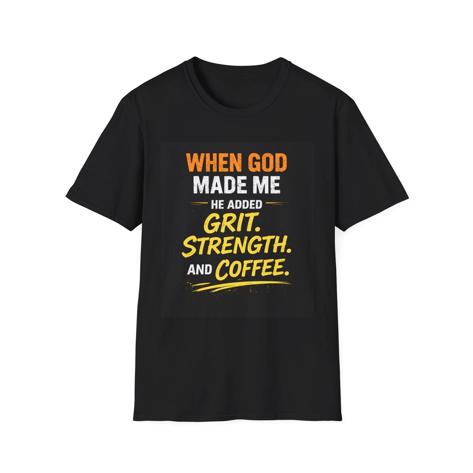 When God Made Me He Added Grit Strength and Coffee T-Shirt | Christian [...]