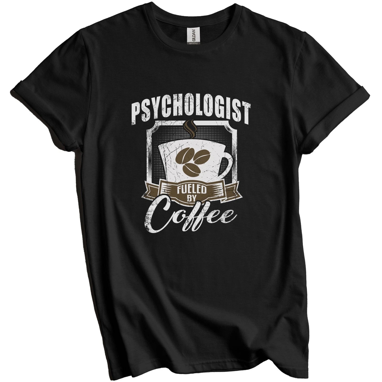 Psychologist Fueled By Coffee Funny T-Shirt Gift for Psychologist