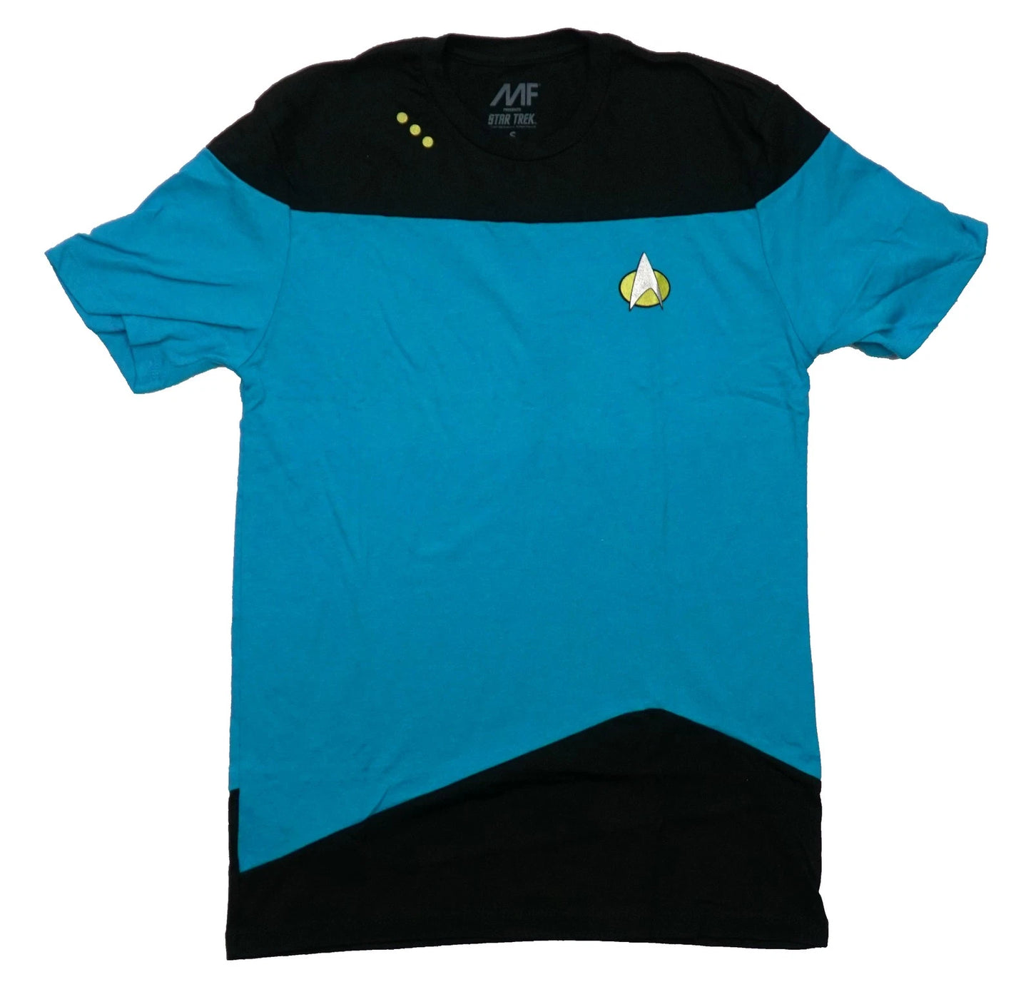 Star Trek New Adult T-Shirt - Blue Operations Uniform Lapel Logo