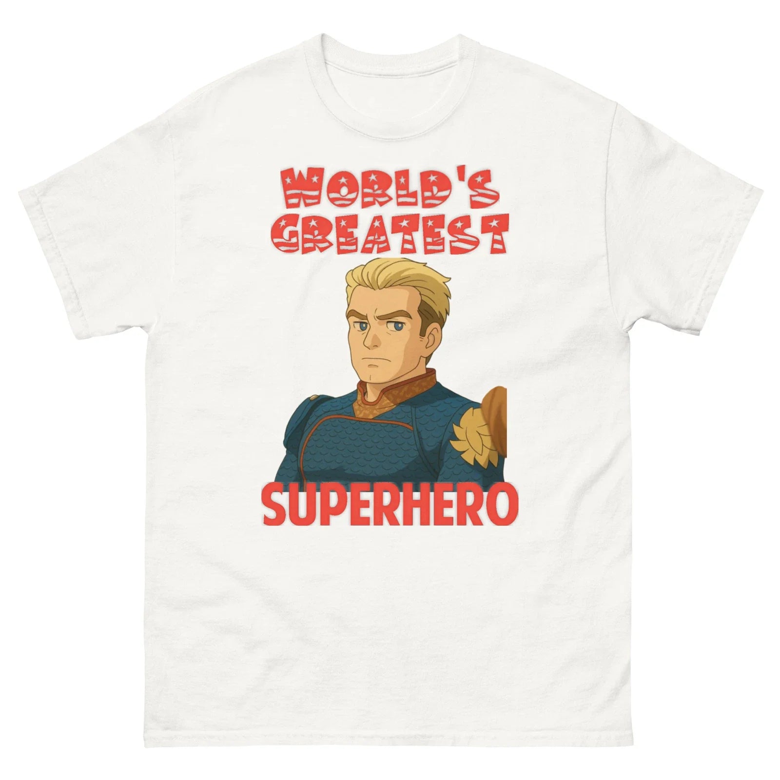 Unisex Homelander Tee, Cartoon Stylized Superhero, The Boys Homelander Tee