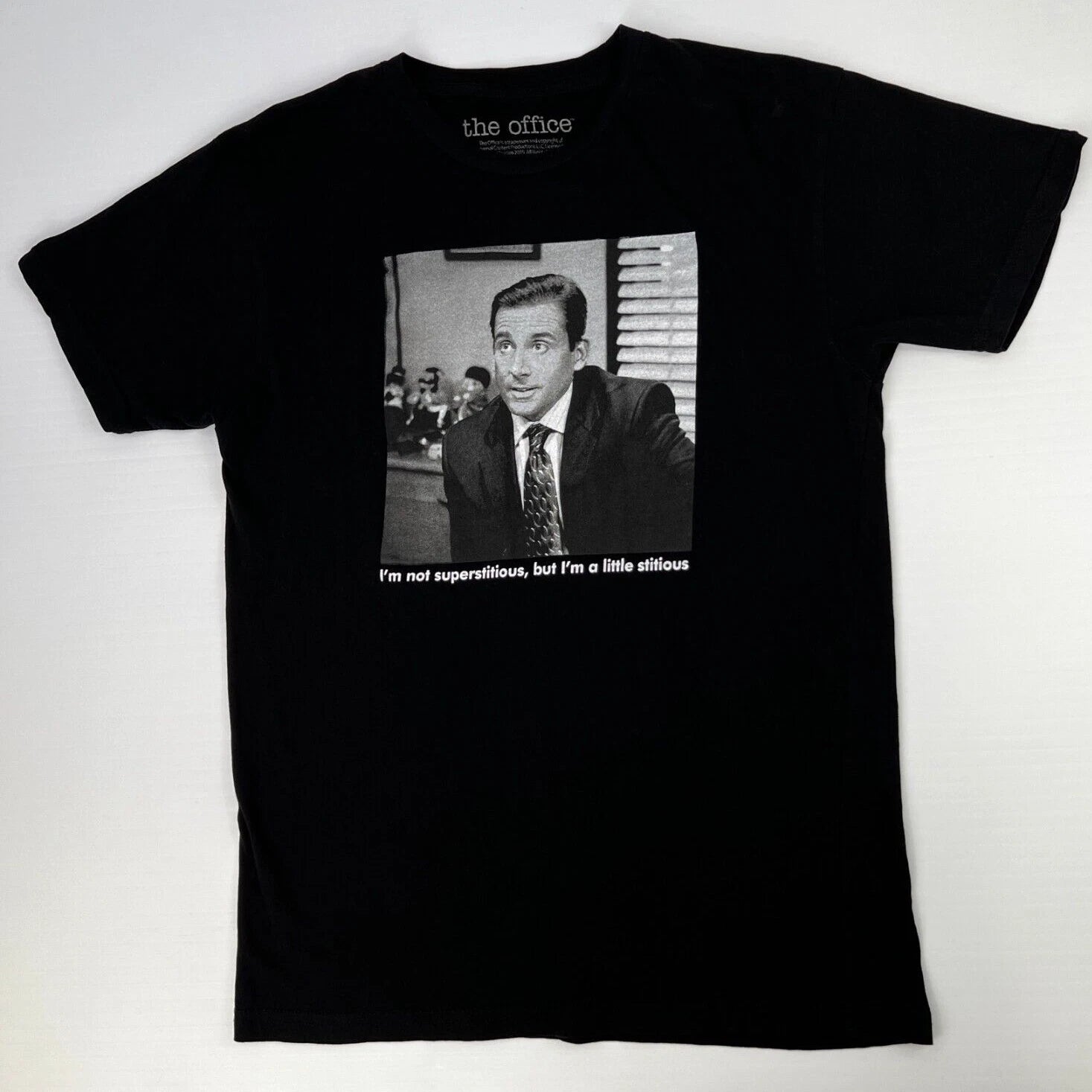 The Office Shirt Men Medium I'm Not Superstitious But A Little Stitious Core No