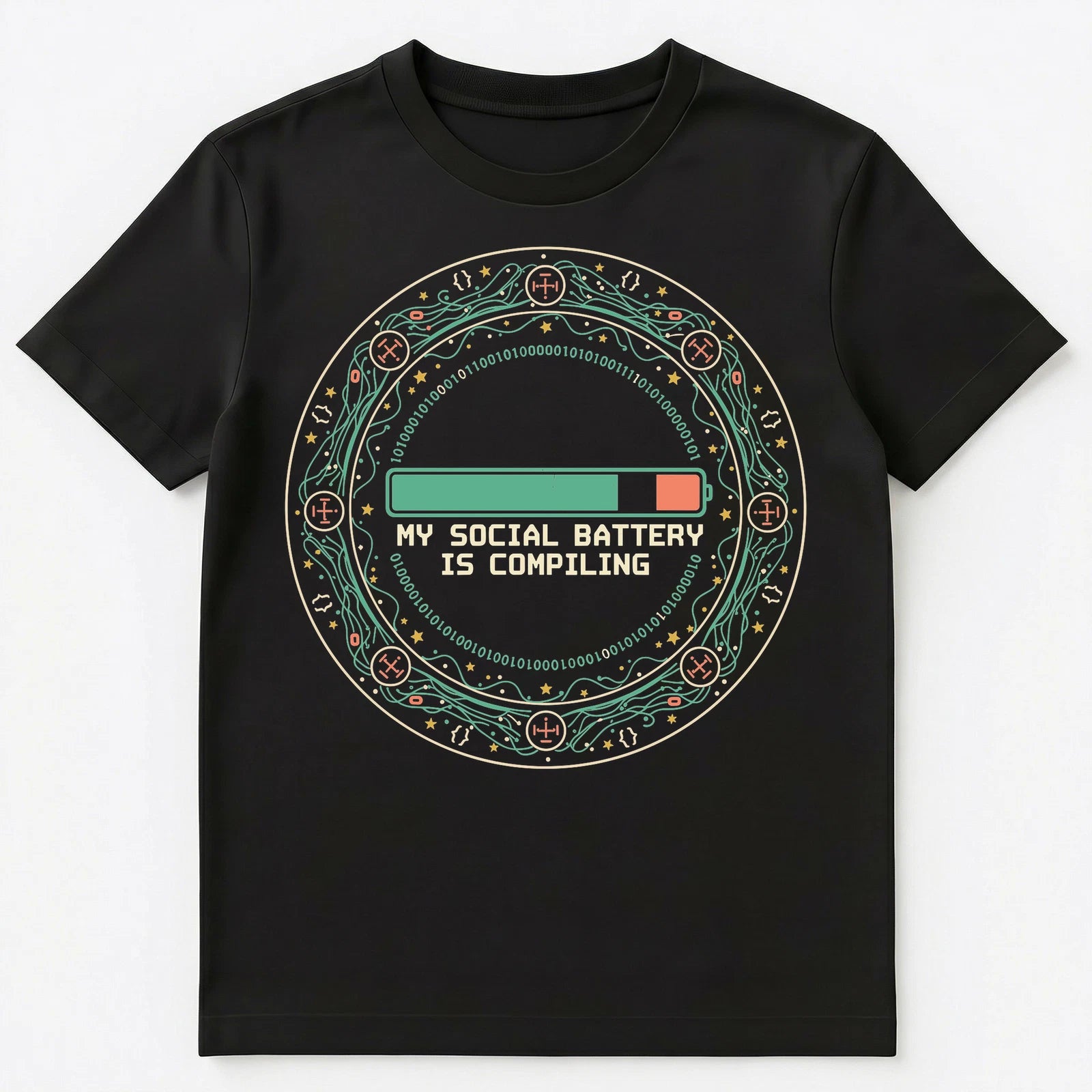Programmer Introvert Social Recharge Coding Humor Unisex T-Shirt