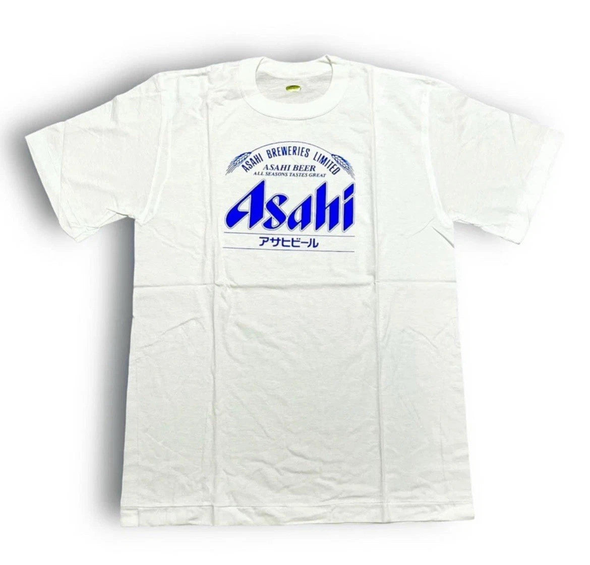 Vintage Asahi Beer T-Shirt White Japanese Single Stitch Mens M 80s 90s Deadstock