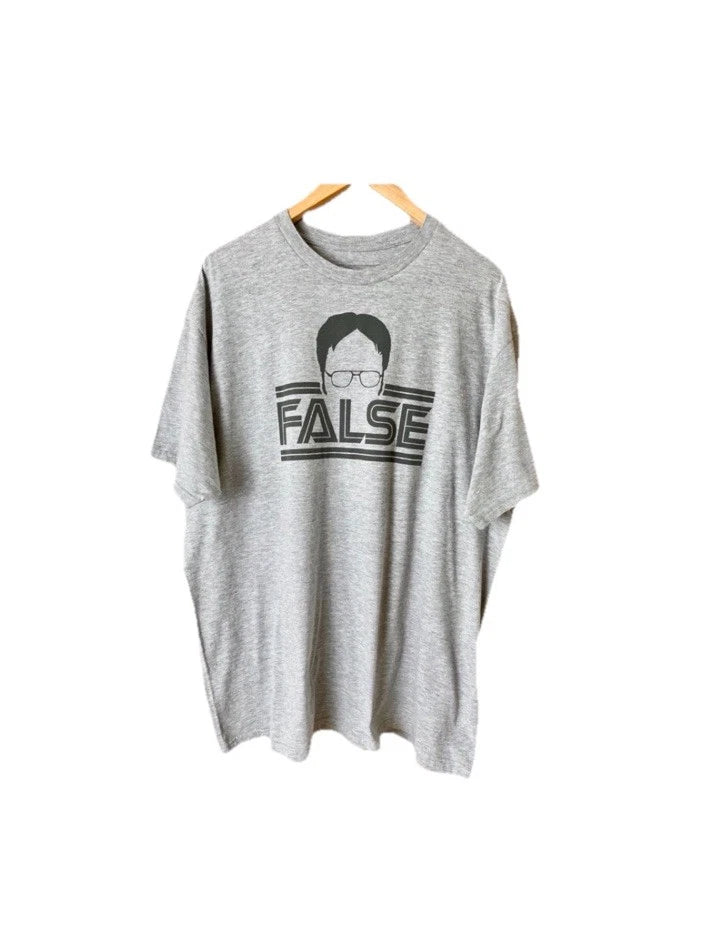 THE OFFICE Shirt Mens 2X Gray Dwight Schrute False Short Sleeve Ripple Junction