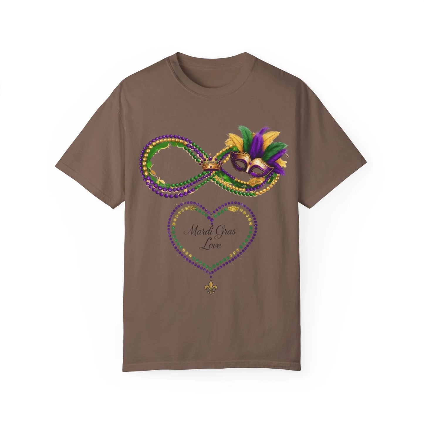 Mardi Gras Love T-Shirt, Unisex Garment-Dyed Tee, Festival Shirt, Celebration