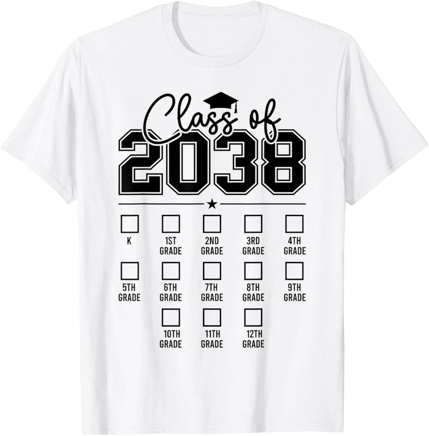 Class of 2038 Grow With Me Funny Kindergarten Back To School Gift Unisex T-Shirt