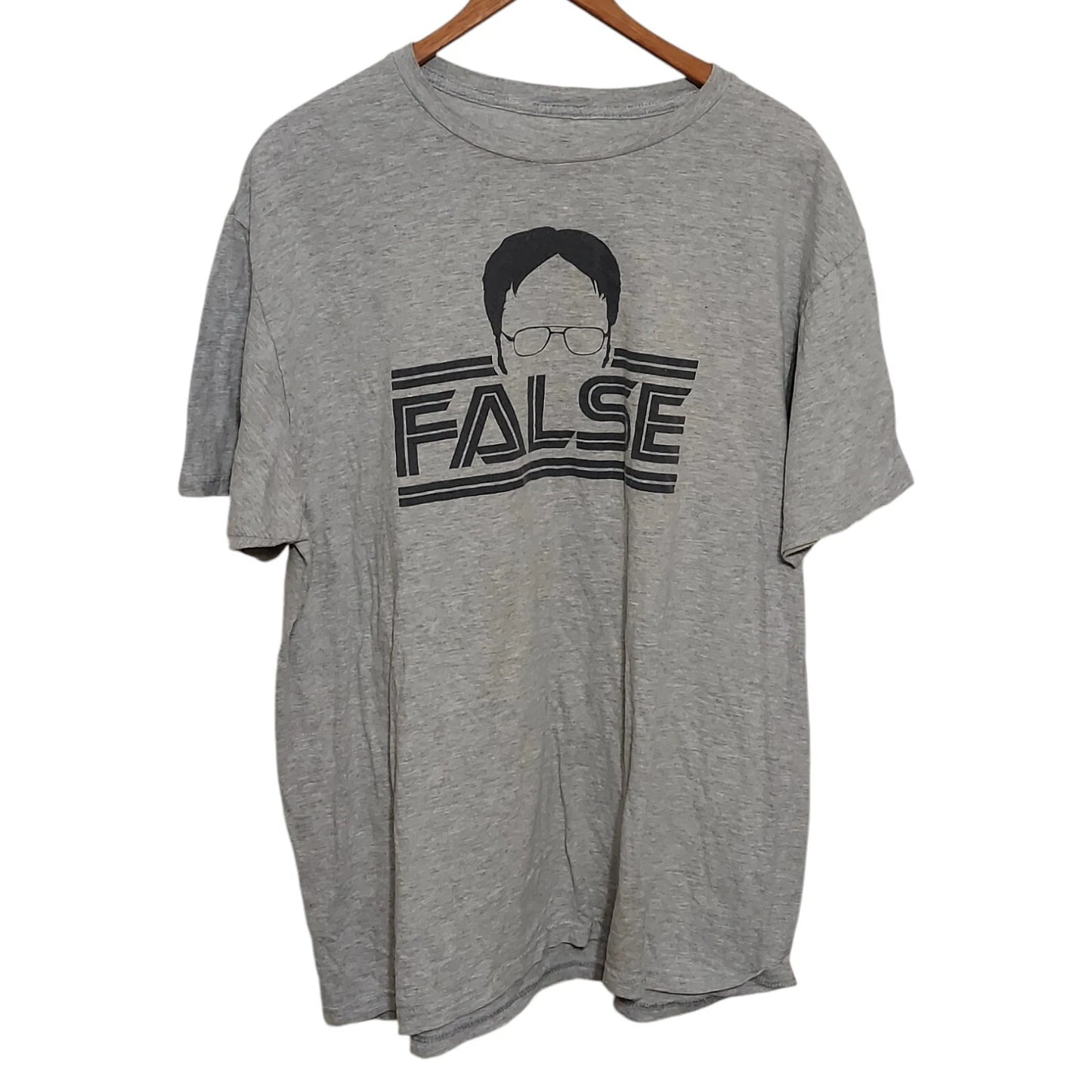 The Office Dwight False Tshirt Tee Shirt Ripple Junction Mens XL Gray Schrute