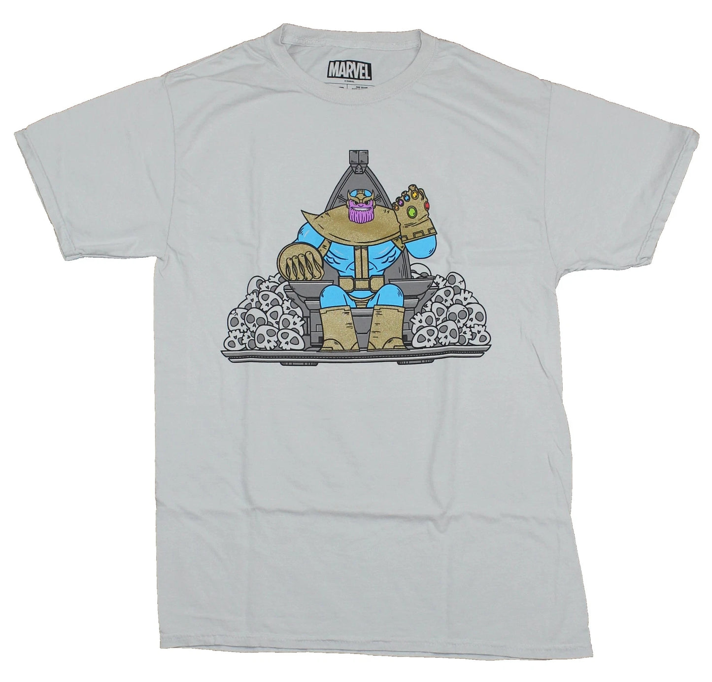 Thanos Marvel Adult New T-Shirt -  Cartoony Thanos on  Infinity War Throne Pic