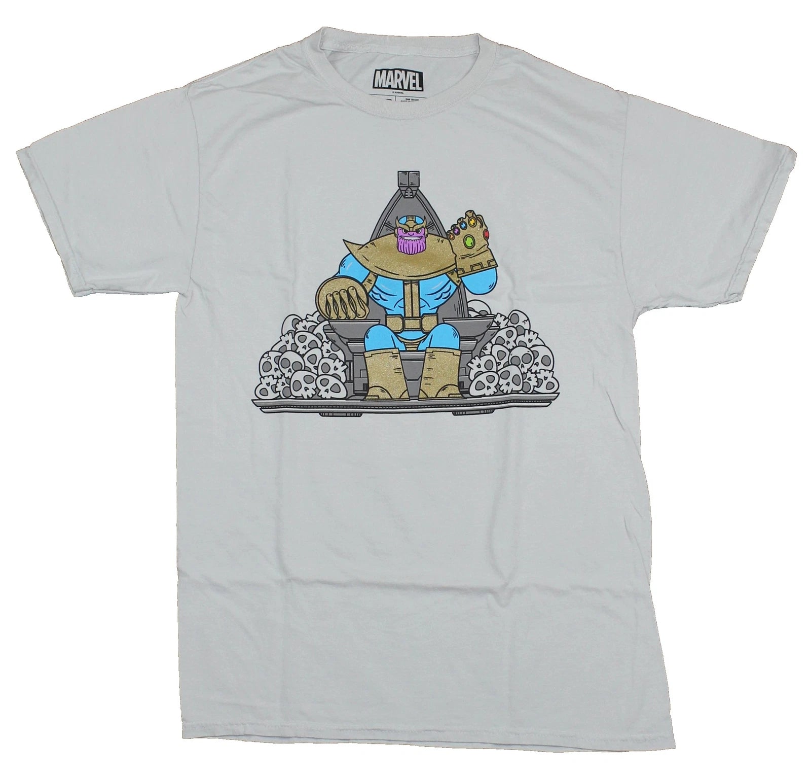 Thanos Marvel Adult New T-Shirt -  Cartoony Thanos on  Infinity War Throne Pic