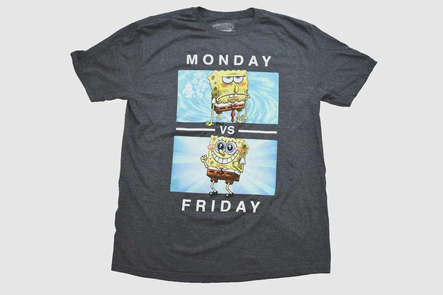 SpongeBob SquarePants Monday vs Friday Mens Funny Meme Shirt New 3XL