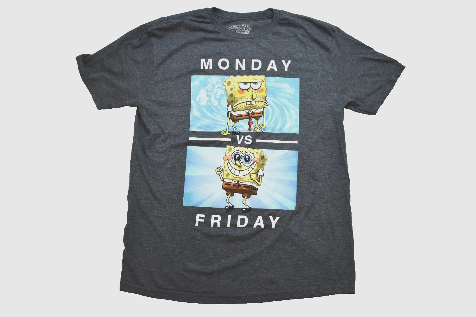 SpongeBob SquarePants Monday vs Friday Mens Funny Meme Shirt New 3XL
