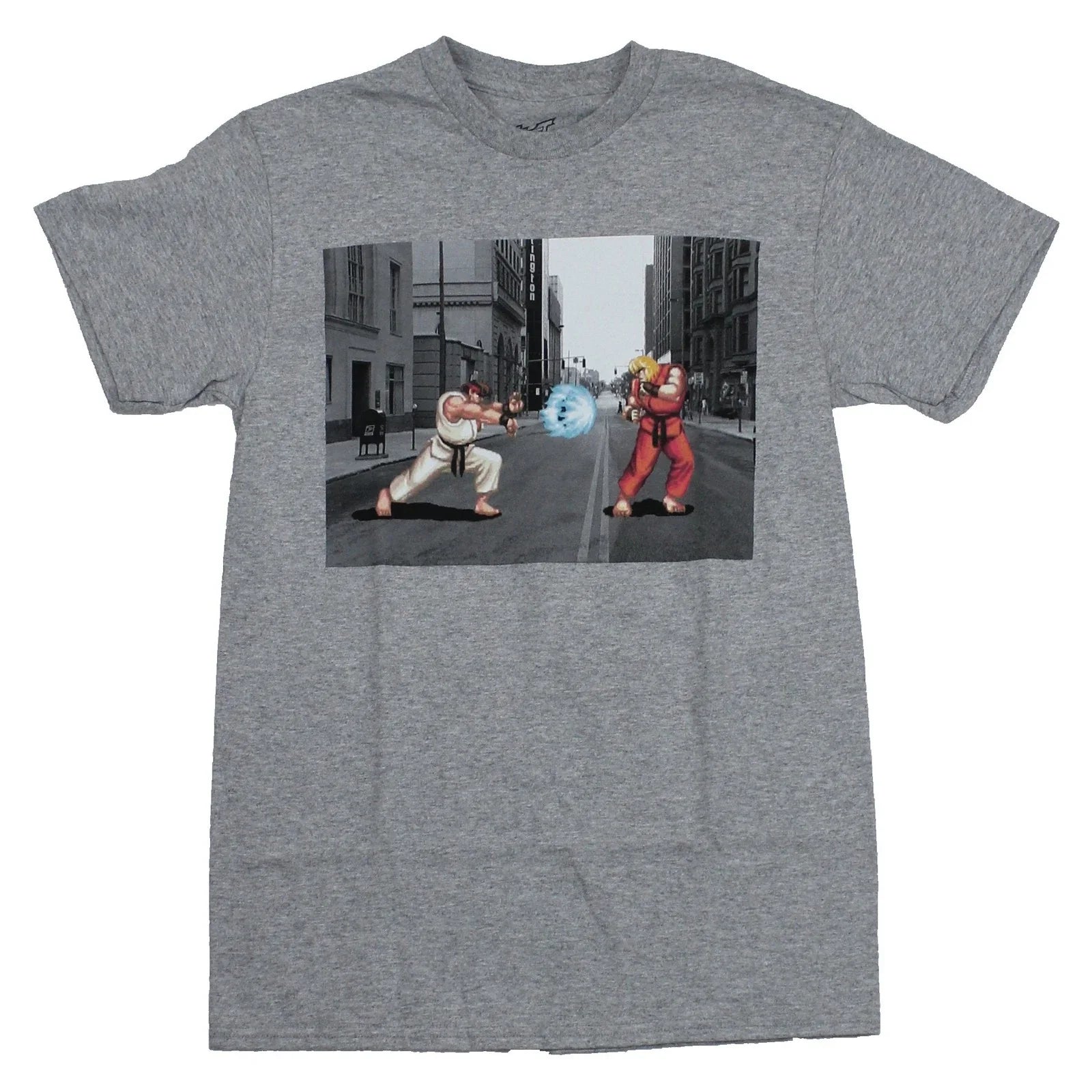 Street Fighter Mens T-Shirt - Ryu Ken City Streets Showdown