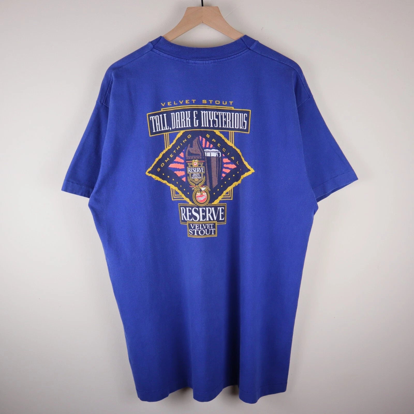 Vintage 90s Miller Reserve Velvet Stout Shirt Mullet Adult XL 23.5x32