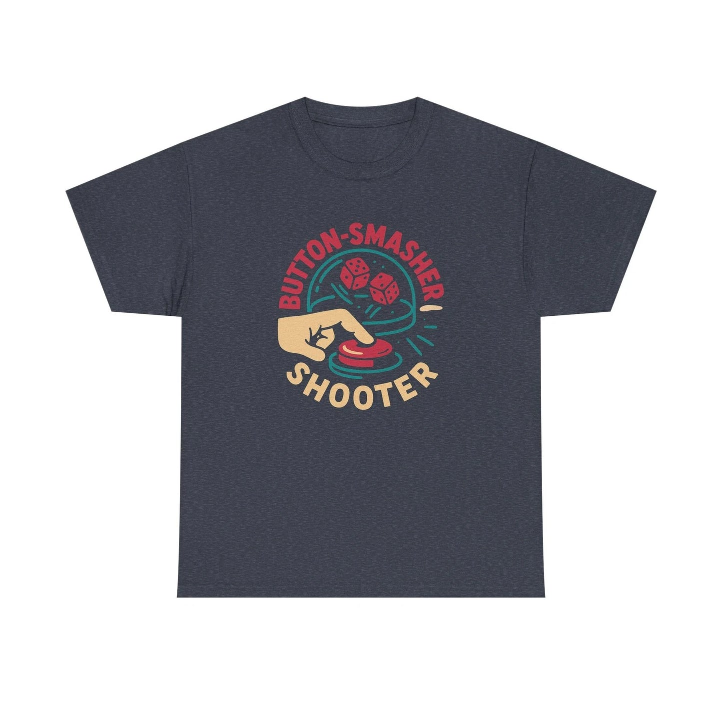 Button Smasher Shooter Tee - Fun Bubble Craps T-Shirt, Funny Casino