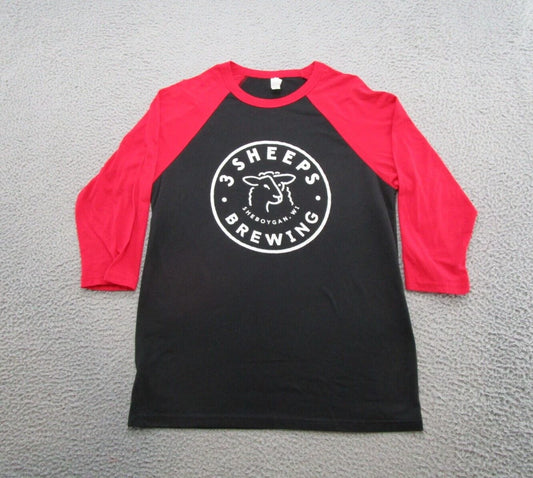 3 Sheeps Brewing Beer 3/4 Sleeve Double Sided Shirt Adult Size Medium
