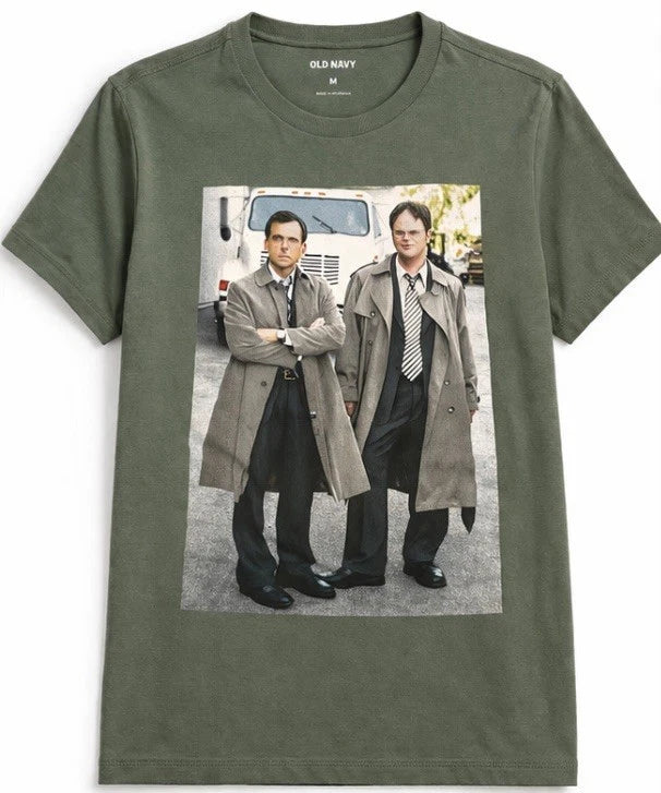 The Office Michael Scott Dwight Schrute Graphic T Shirt Green Old Navy Men’s M