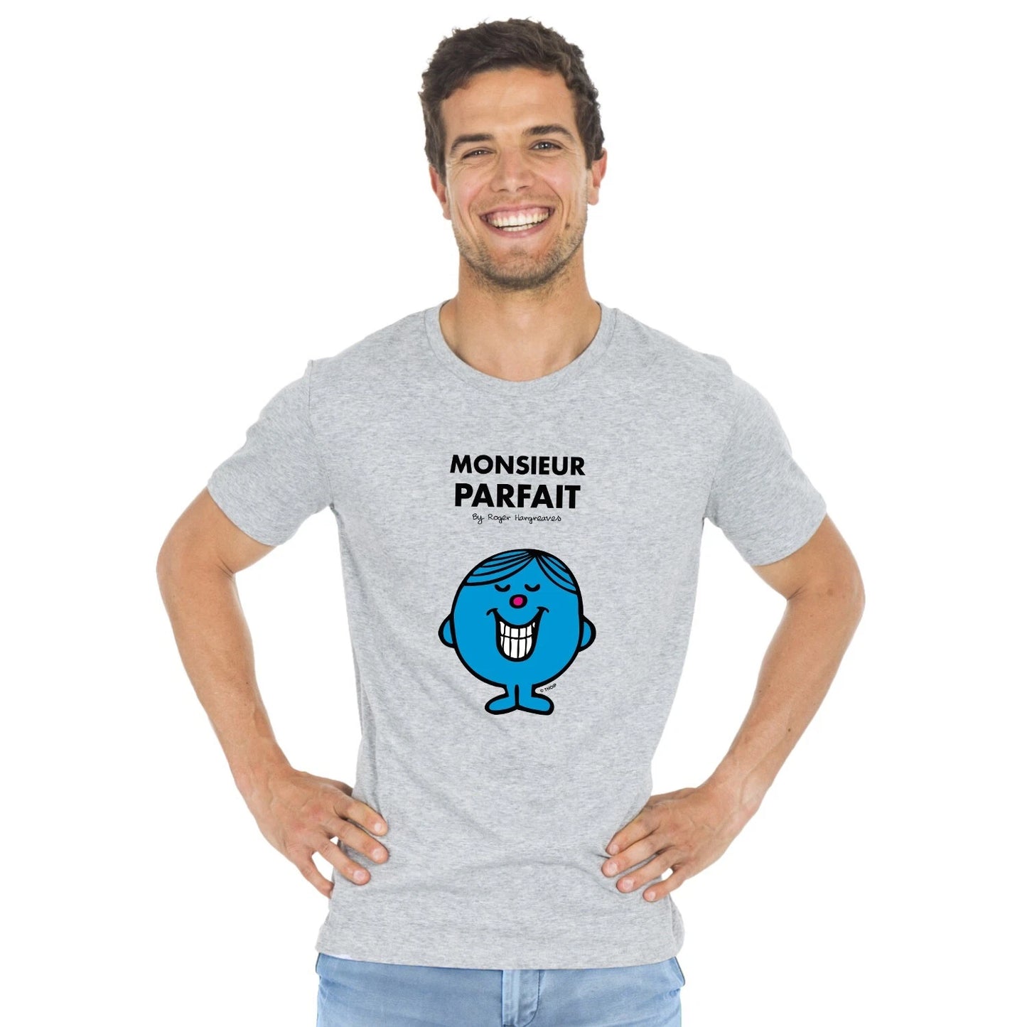 Men's Short Sleeve T-Shirt Gray, Monsieur Parfait