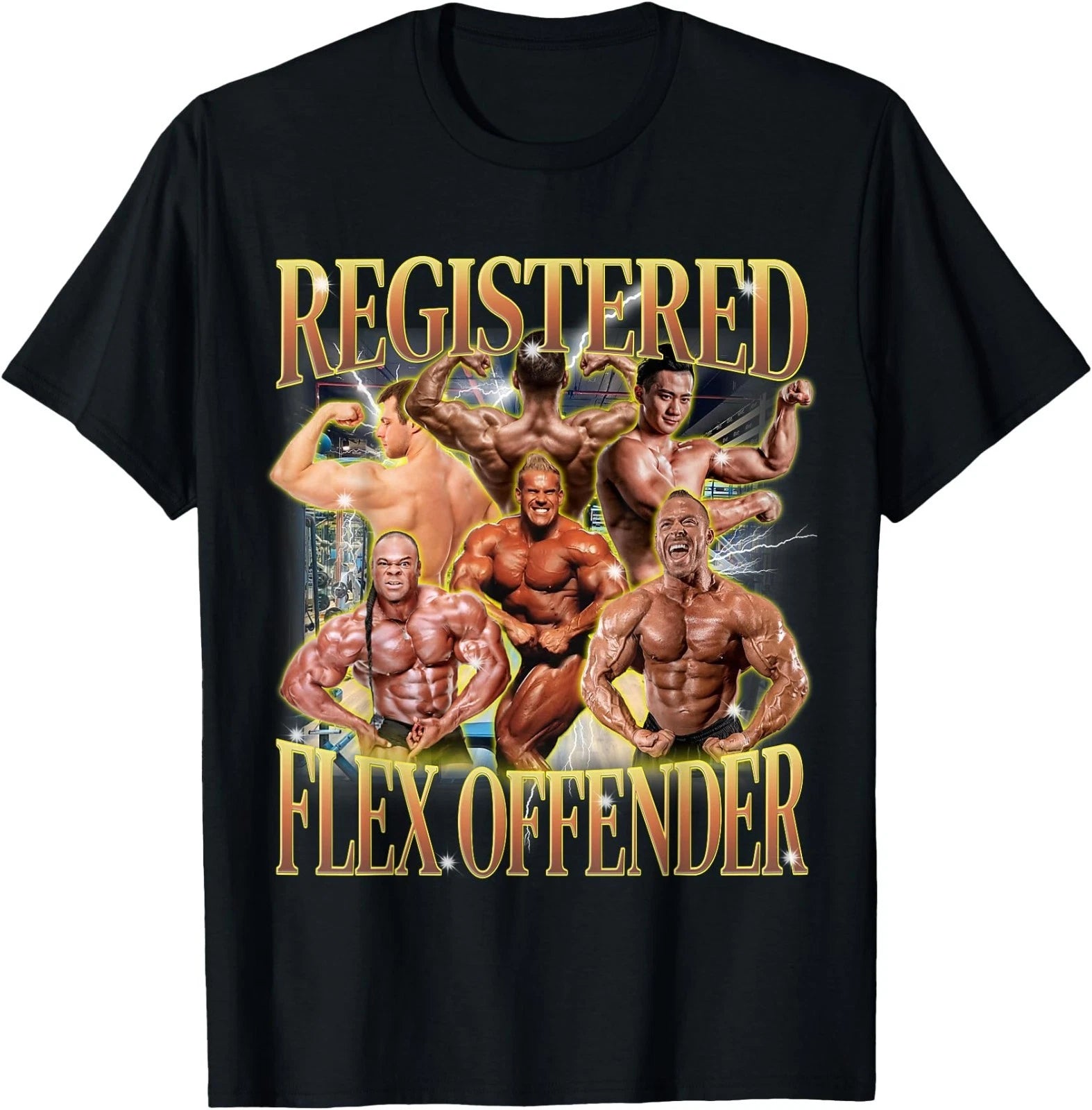 Registered Flex Offender Funny Workout Gym Meme Bodybuilder T-Shirt