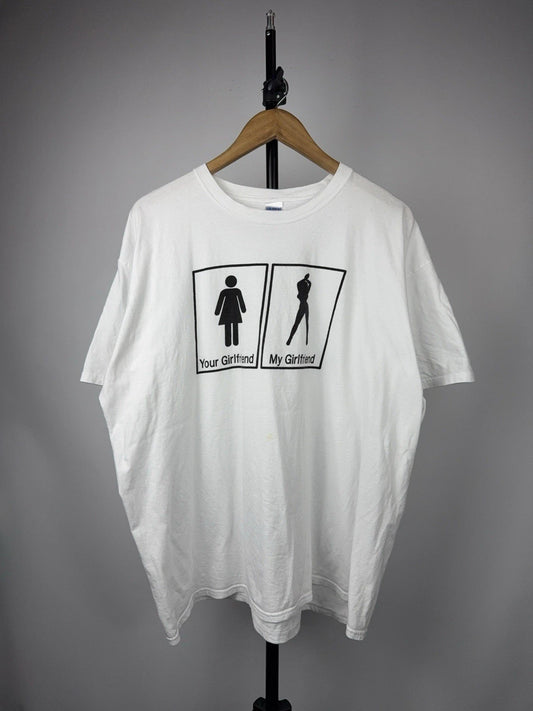 00s Funny Humor Your Girlfriend My Girlfriend Meme Graphic Tee Men’s 2XL Size