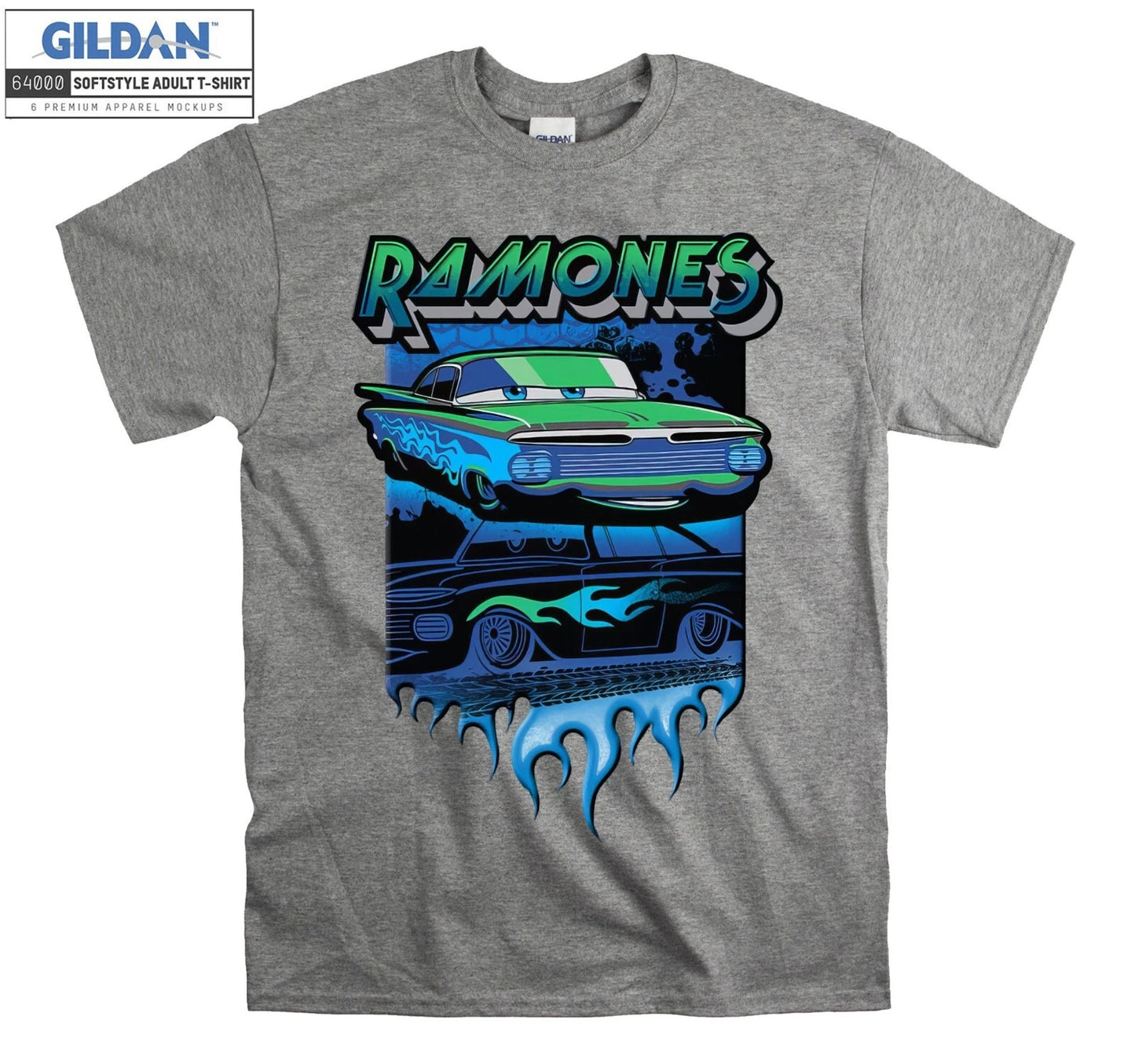 Disney Pixar Cars Ramones Big Flames Disney Hoodie Tshirt Men Women Unisex AB457