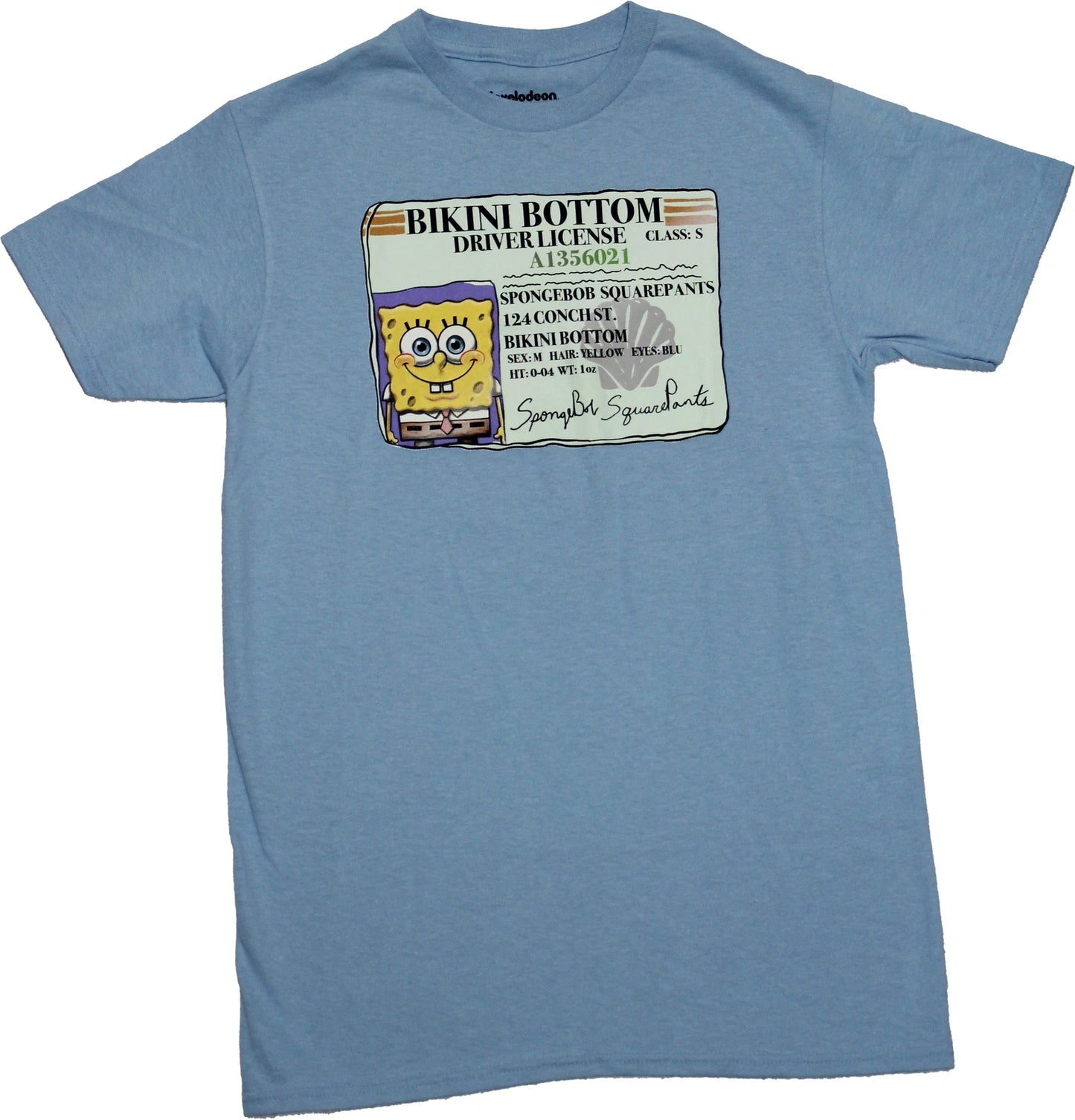 Spongebob Squarepants New Adult T-Shirt - Bikini Bottom Driver License