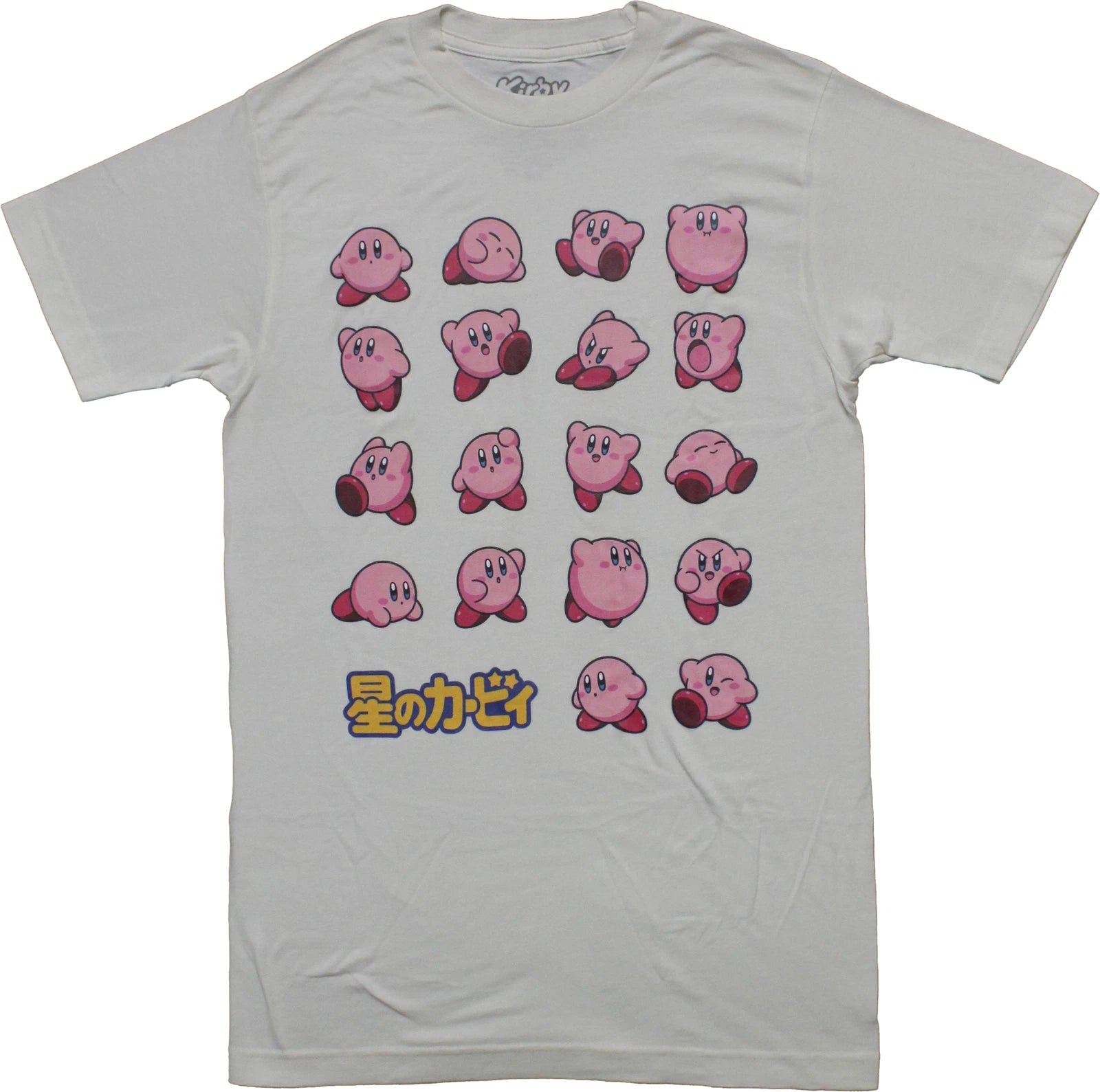 Kirby New Adult T-Shirt - Just Kirby Motions Lineup With Kanji