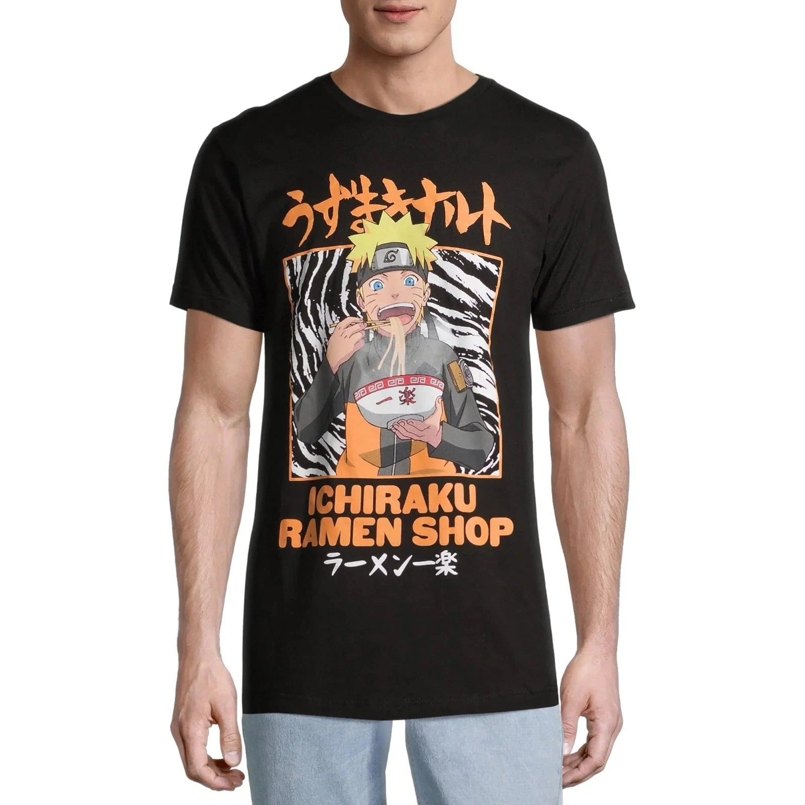 Naruto Shippuden Mens Ichiraku Ramen Shop Anime Black Shirt  XL