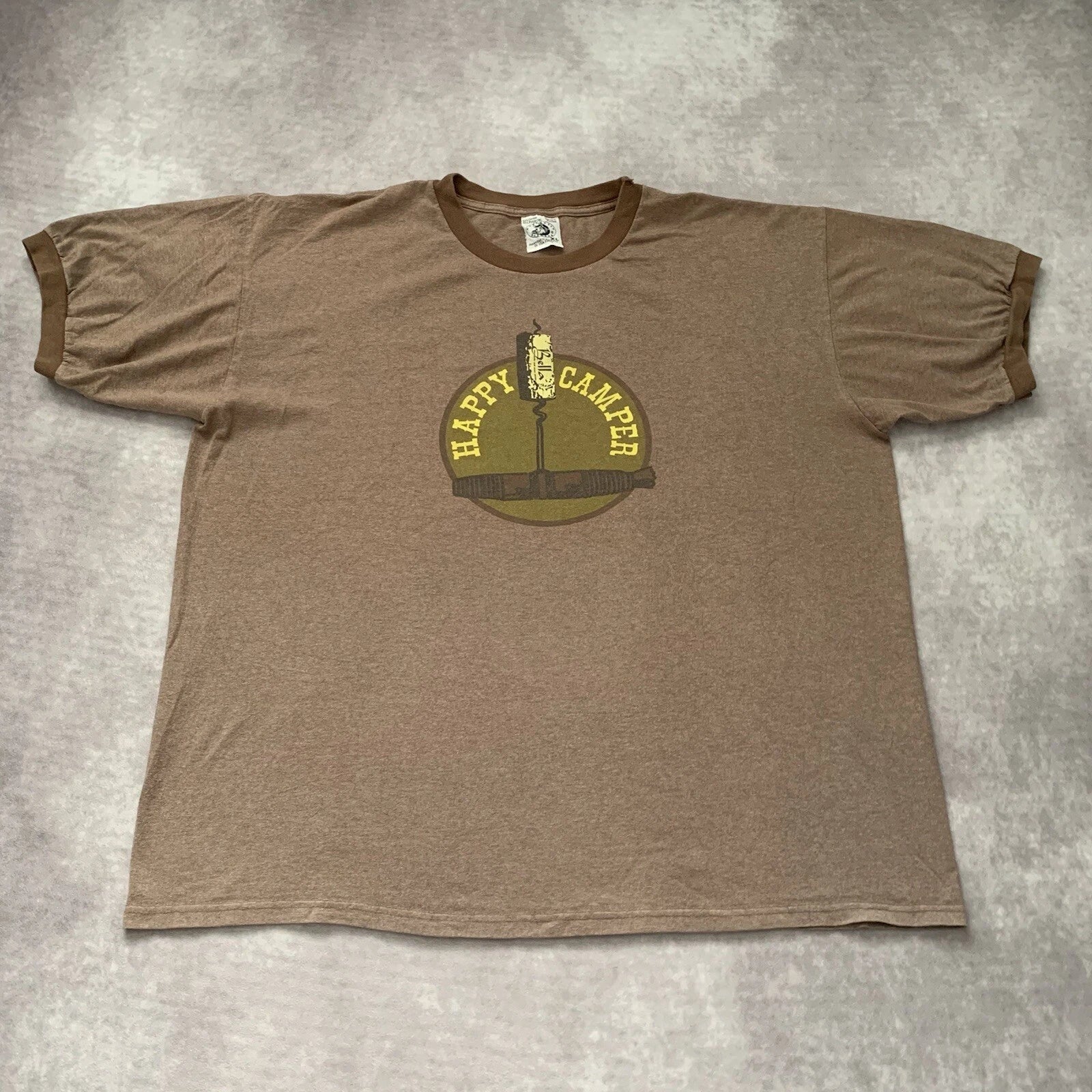 Vintage 90s Bella Wine Shirt Size XL Vineyard Happy Camper Funny Drink Alcohol