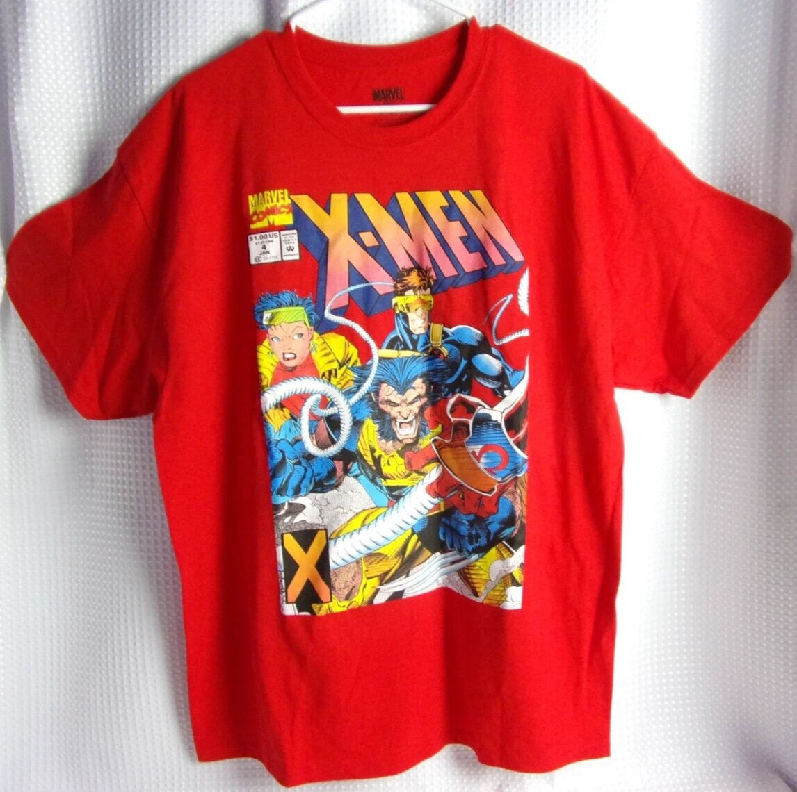 Marvel X-Men Men's XL Omega Red Wolverine Comic Book Cover Design T-Shirt NWT