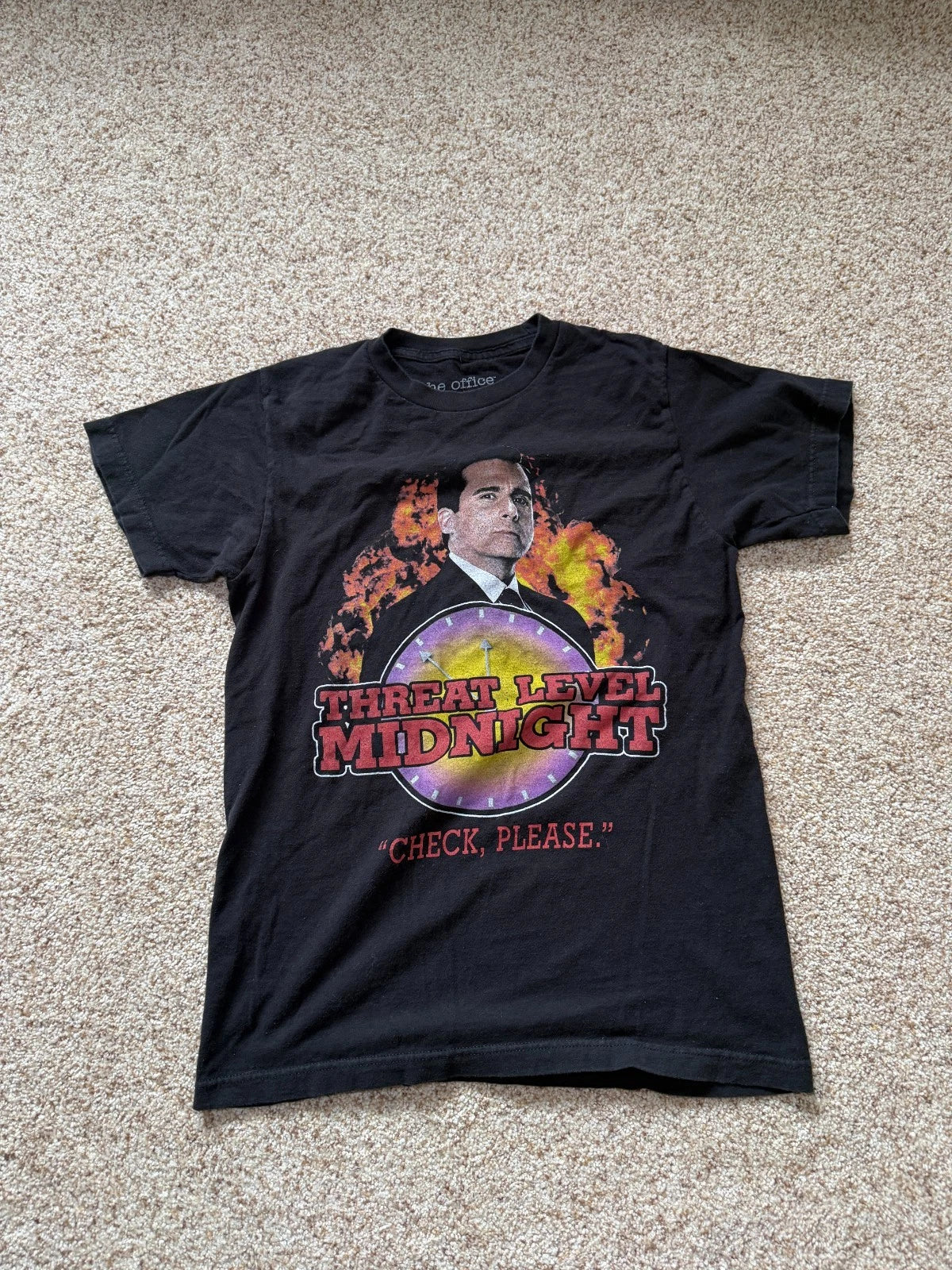 The Office Shirt Men’s Small Threat Level Midnight - Michael Scott Funny T Shirt