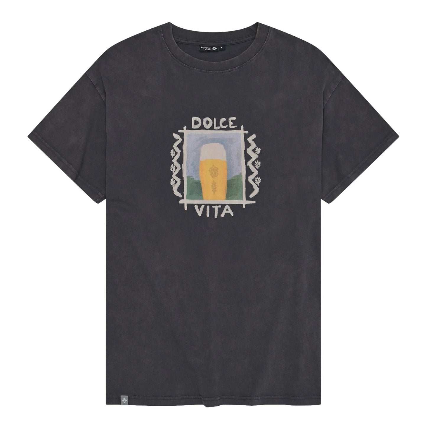 Bavarian Caps Oro Liquido Beer Watercolor Print Organic Cotton T-Shirt (New)