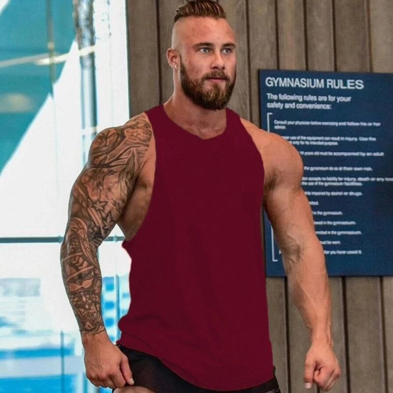 Men Gym Workout Tank Top Muscle Tee Fitness Vest Bodybuilding Sleeveless T Shirt