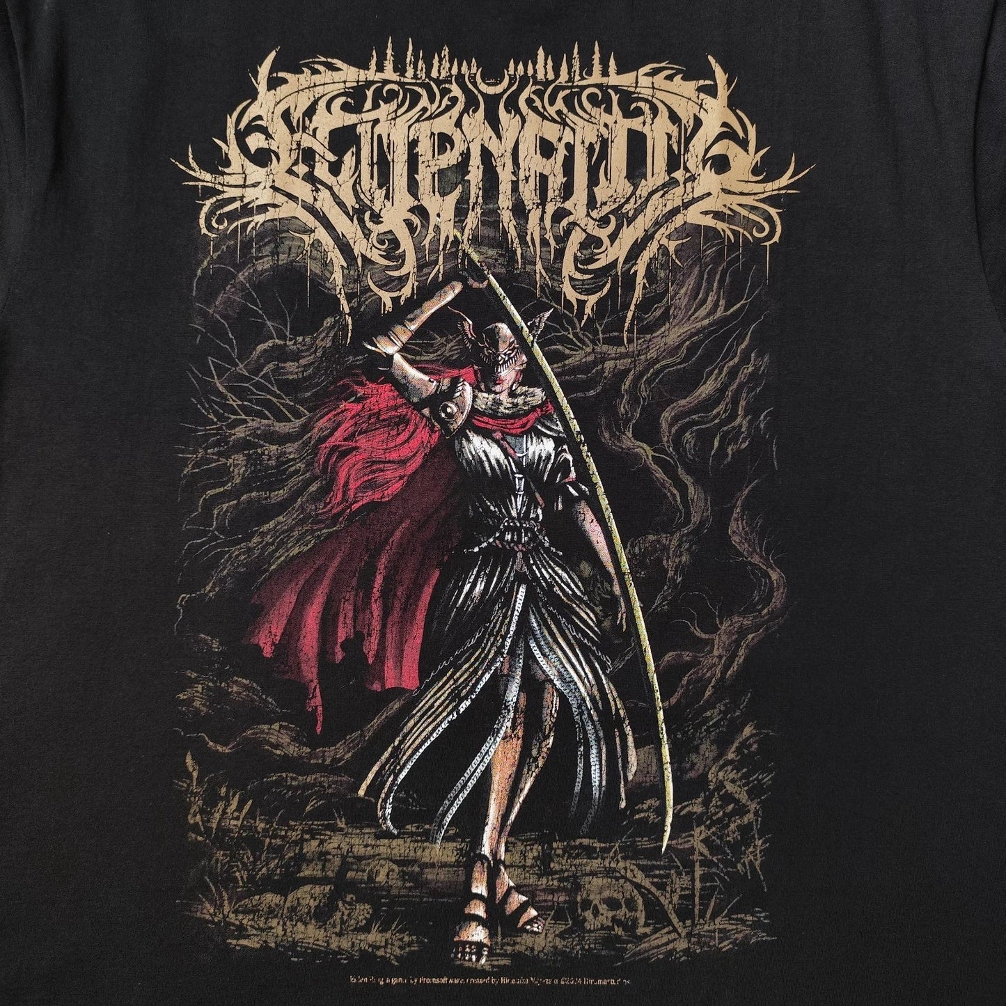 Malenia Eldeng Ring Shirt Metal Font Style Graphic Tee Game XL