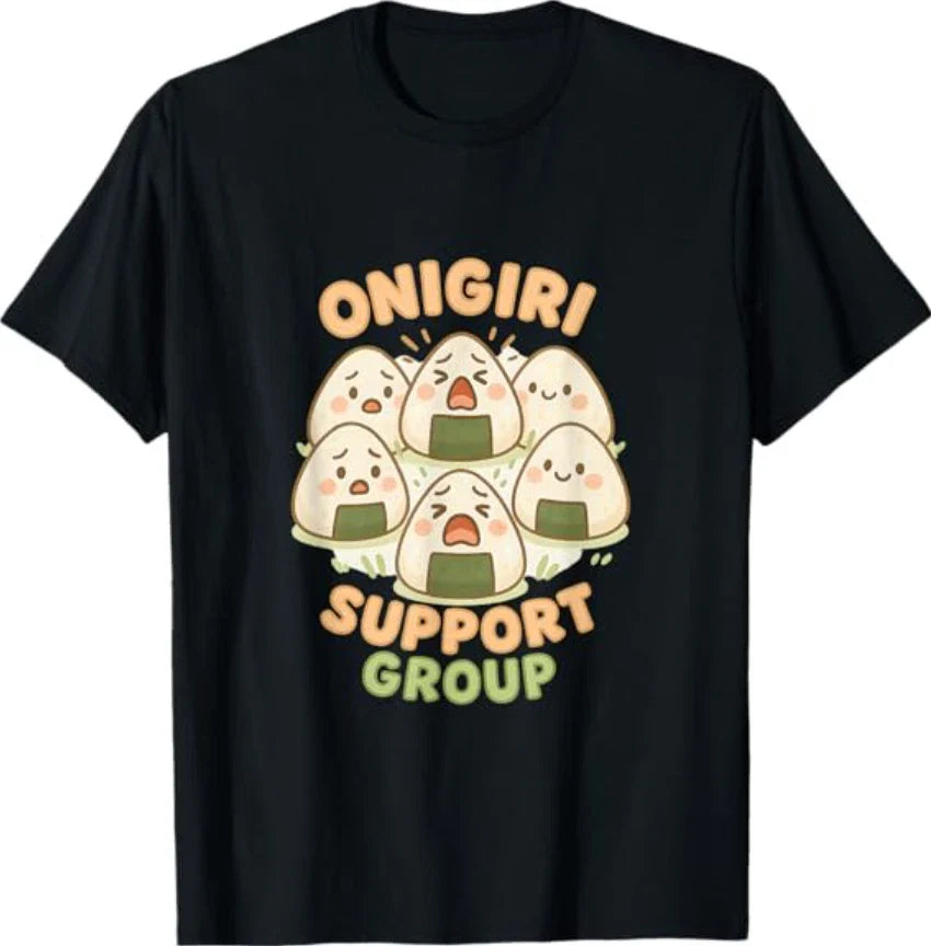 Cute Onigiri Support Group Circle Kawaii Sushi Snack Art T-Shirt