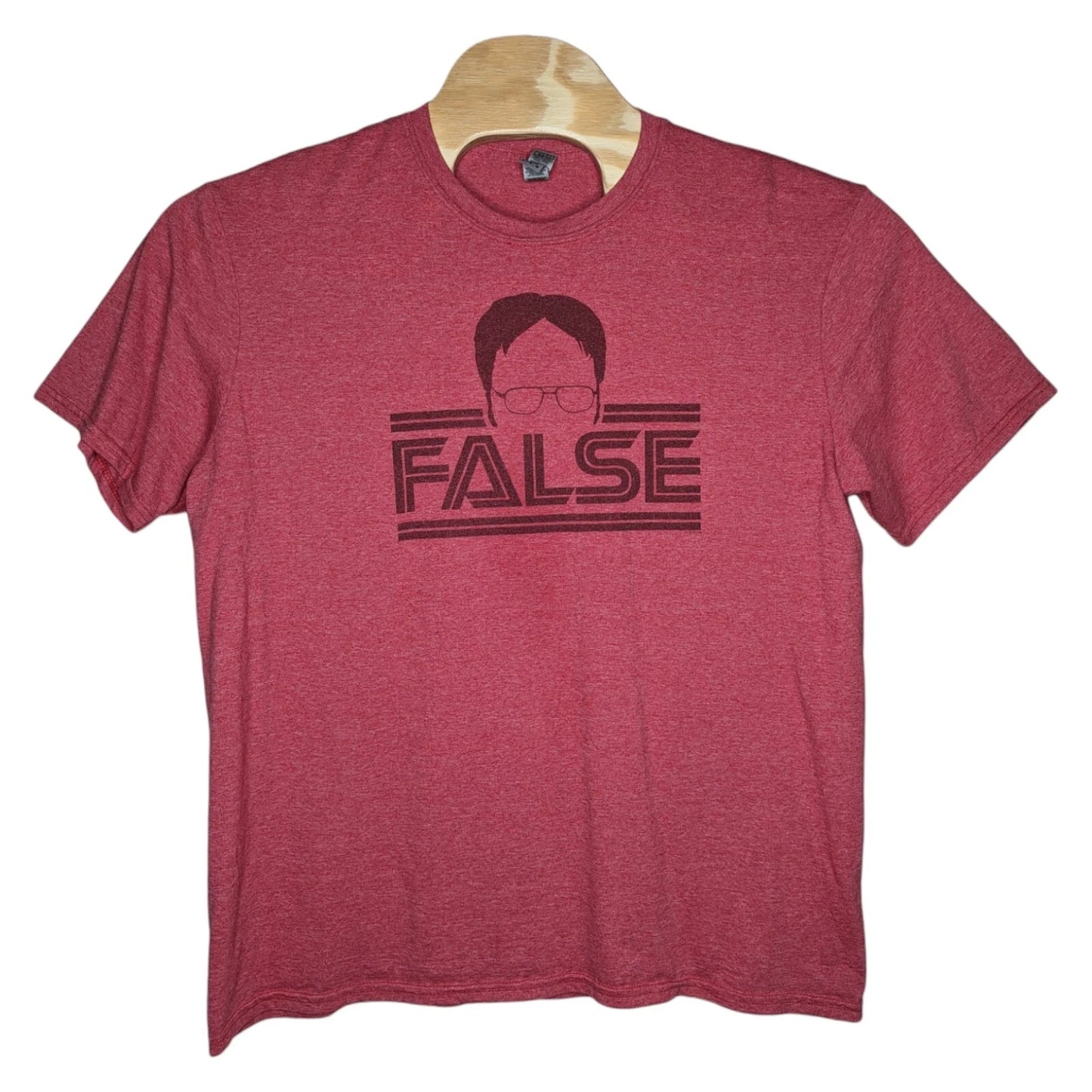 The Office Dwight False T Shirt Mens Size XL Red Gildan Softstyle Short Sleeve