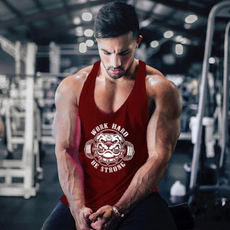 Men's Gym Stringer Tank Top Muscle Bodybuilding Shirt Sport Singlet Fitness Vest
