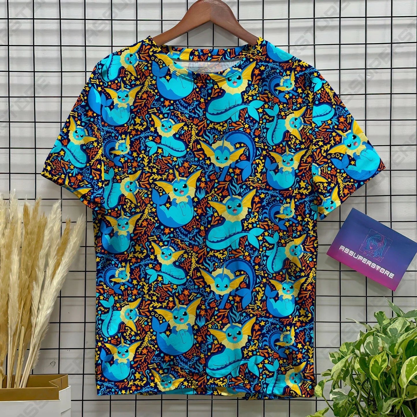 Vaporeon Kawaii Funny Tshirt Vaporeon Ocean Design Tshirt for Men Women Anime Ja