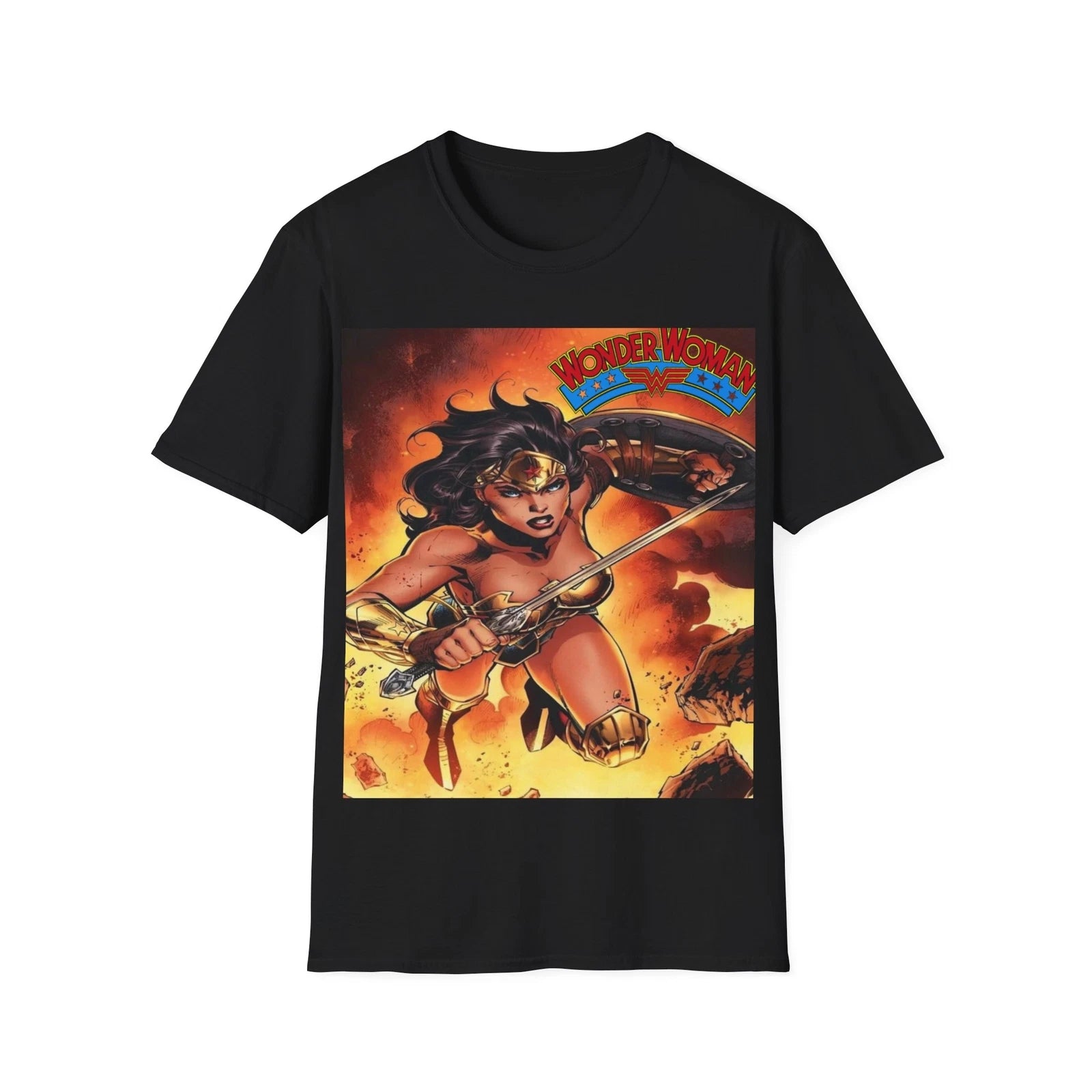 Wonder Woman T-Shirt – DC Comics Amazonian Warrior Graphic Tee