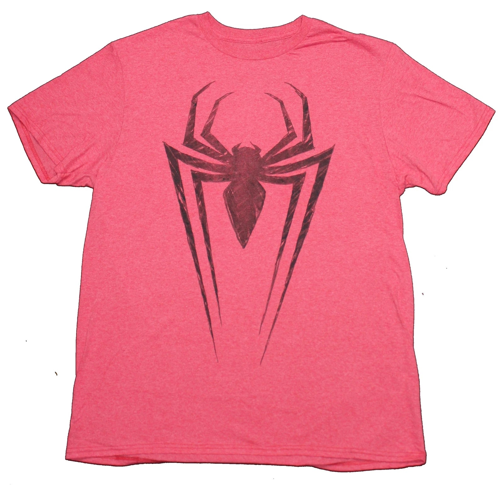 Spider-man Adult New T-Shirt - Classic Long Style Distressed Logo Pic