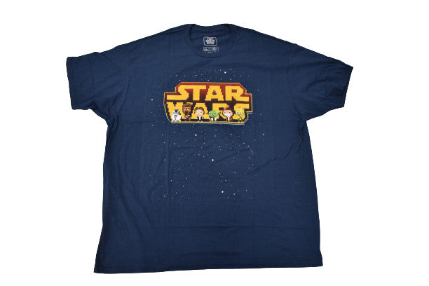Tiny Death Star Womens Star Wars Chibi Hero Characters Blue Shirt New 3XL