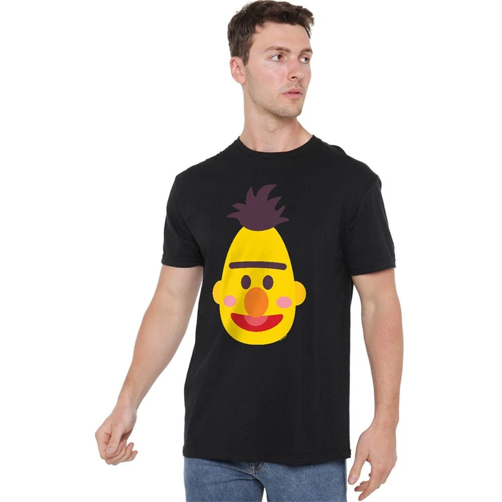 Sesame Street Bert Kawaii Face T-Shirt S-5XL, Black